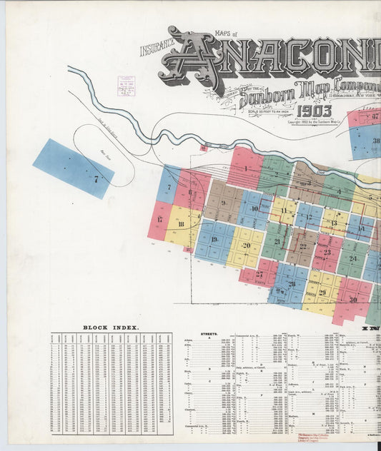 Sanborn Fire Insurance Map from Anaconda, Deer Lodge County, Montana. (1903) – Historic Sanborn Fire Insurance Map Print