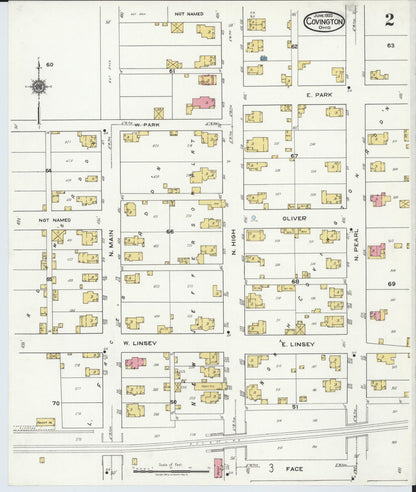 Sanborn Fire Insurance Map from Covington, Miami County, Ohio (1920), Sheet #0002 - Historic Sanborn Fire Insurance Map Print, vintage old map wall art, antique decor, genealogy gift, Ohio Ohio map