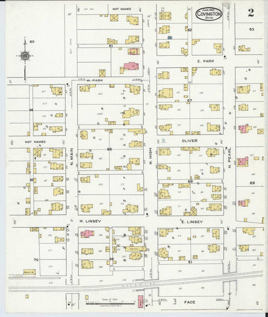 Sanborn Fire Insurance Map from Covington, Miami County, Ohio (1920), Sheet #0002 - Historic Sanborn Fire Insurance Map Print, vintage old map wall art, antique decor, genealogy gift, Ohio Ohio map