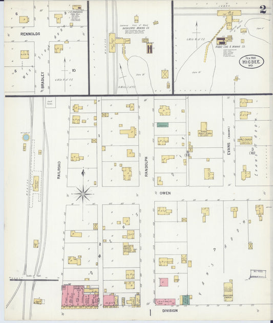 Sanborn Fire Insurance Map from Higbee, Randolph County, Missouri (1900), Sheet #0002 - Historic Sanborn Fire Insurance Map Print, vintage old map wall art, antique decor, genealogy gift, Missouri Missouri map