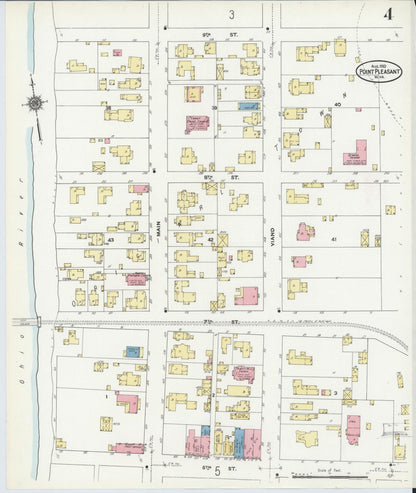 Sanborn Fire Insurance Map from Point Pleasant, Mason County, West Virginia (1910), Sheet #0004 - Complete Map Set gallery image, historic Sanborn map, vintage wall art, West Virginia West Virginia