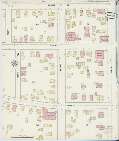 Sanborn Fire Insurance Map from Oneida, Madison County, New York (1890), Sheet #0006 - Complete Map Set gallery image, historic Sanborn map, vintage wall art, New York New York