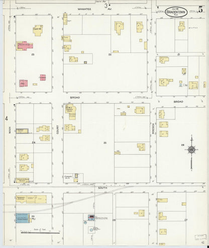 Sanborn Fire Insurance Map from Bradentown, Manatee County, Florida (1911), Sheet #0005 - Historic Sanborn Fire Insurance Map Print, vintage old map wall art, antique decor, genealogy gift, Florida Florida map