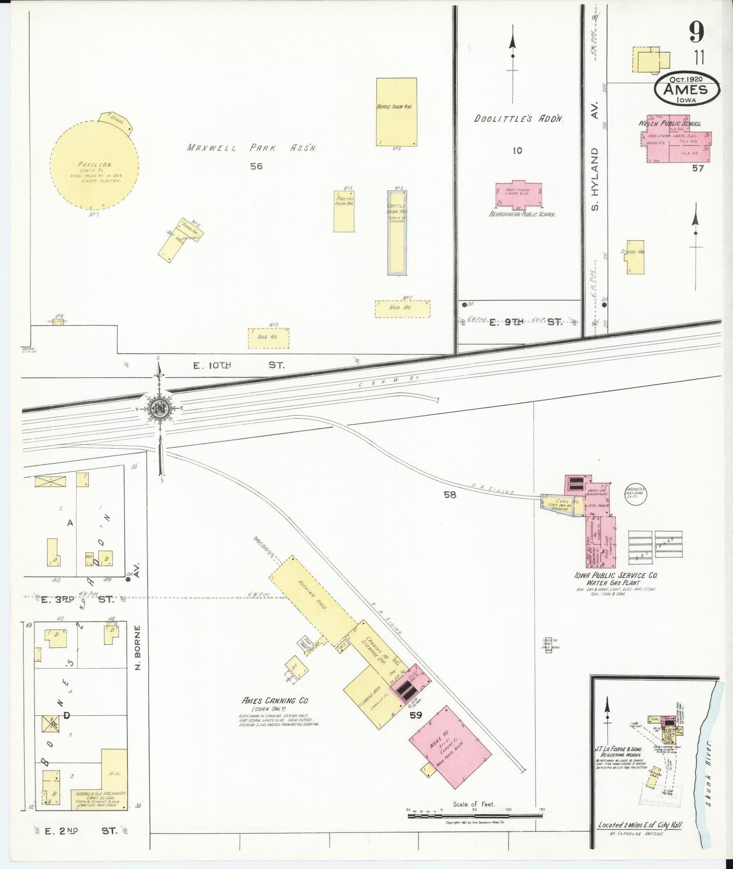 Sanborn Fire Insurance Map from Ames, Story County, Iowa (1920), Sheet #0009 - Historic Sanborn Fire Insurance Map Print