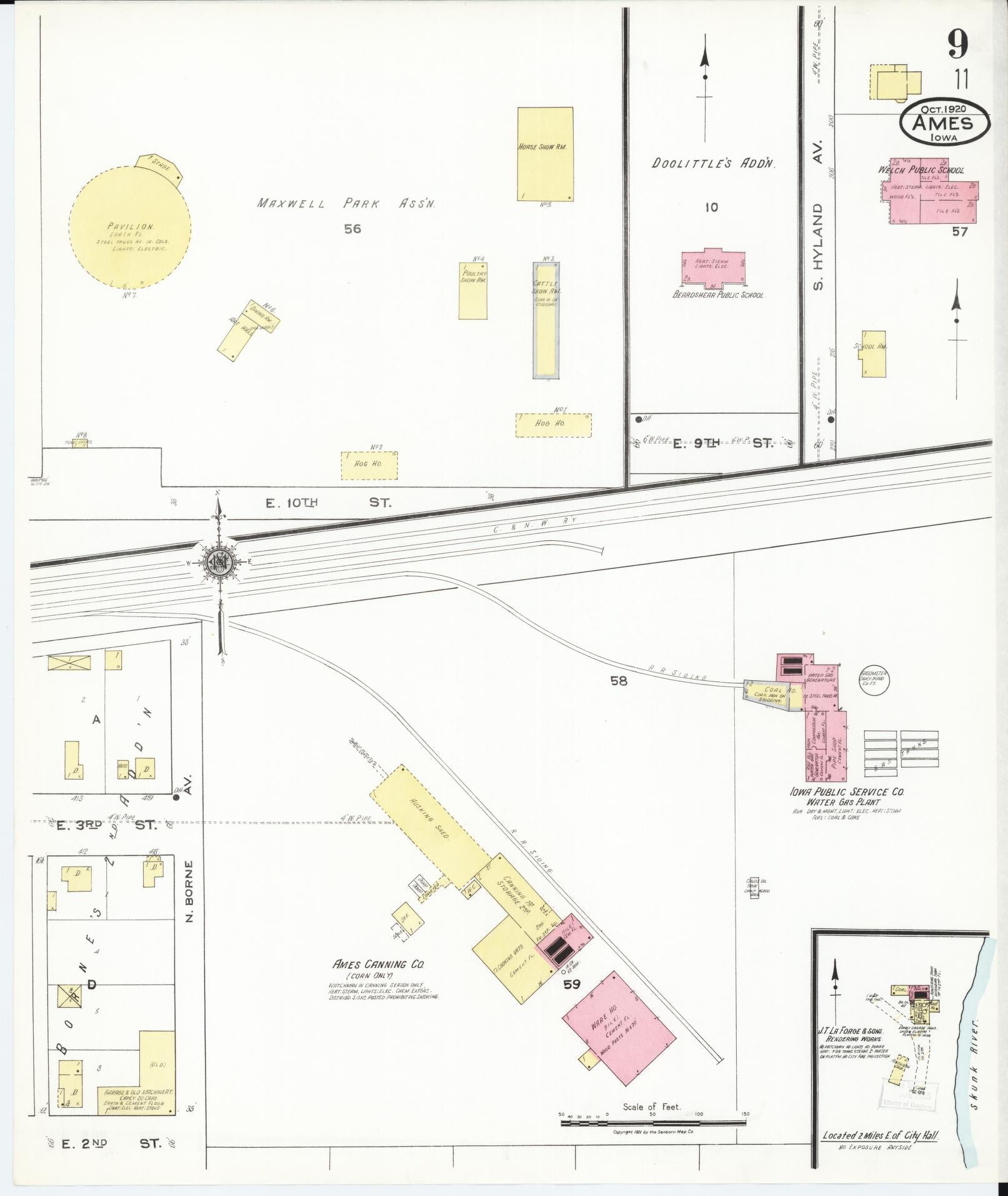 Sanborn Fire Insurance Map from Ames, Story County, Iowa (1920), Sheet #0009 - Historic Sanborn Fire Insurance Map Print