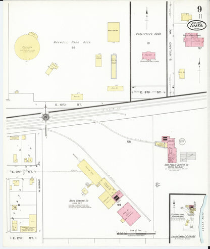 Sanborn Fire Insurance Map from Ames, Story County, Iowa (1920), Sheet #0009 - Historic Sanborn Fire Insurance Map Print