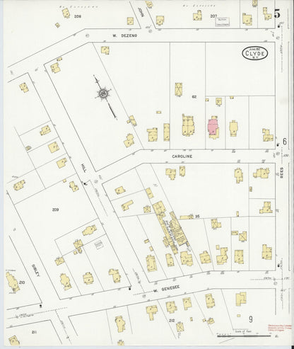 Sanborn Fire Insurance Map from Clyde, Wayne County, New York (1912), Sheet #0005 - Complete Map Set gallery image, historic Sanborn map, vintage wall art, New York New York