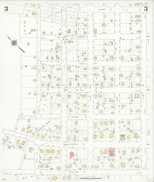 Sanborn Fire Insurance Map from Hubbard, Hill County, Texas (1935), Sheet #0003 - Historic Sanborn Fire Insurance Map Print, vintage old map wall art, antique decor, genealogy gift, Texas Texas map