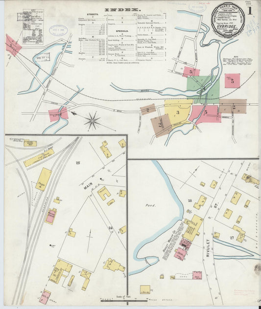 Sanborn Fire Insurance Map from Uxbridge, Worcester County, Massachusetts. (1898) – Historic Sanborn Fire Insurance Map Print