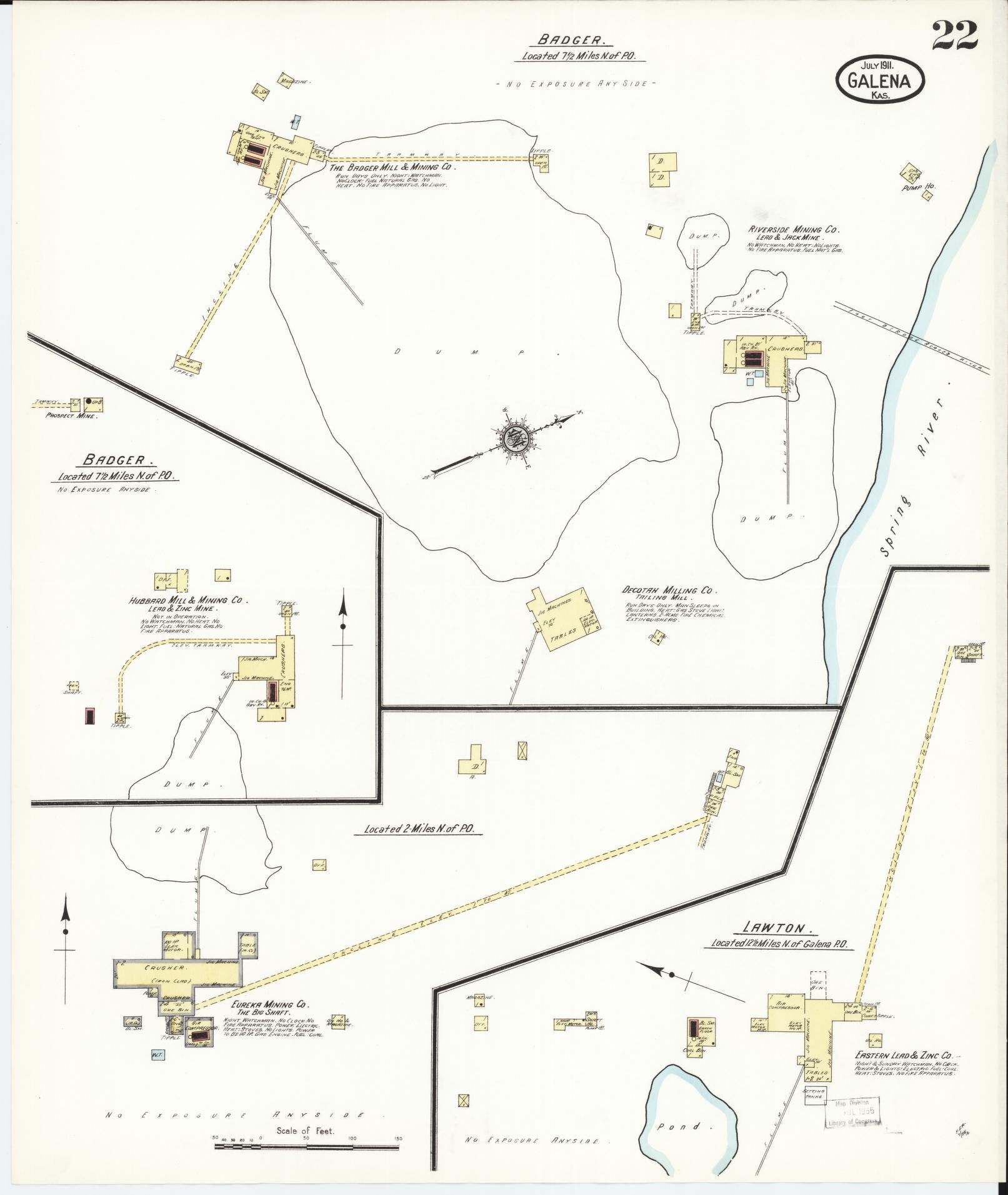 Sanborn Fire Insurance Map from Galena, Cherokee County, Kansas (1911), Sheet #0022 - Historic Sanborn Fire Insurance Map Print, vintage old map wall art, antique decor, genealogy gift, Kansas Kansas map
