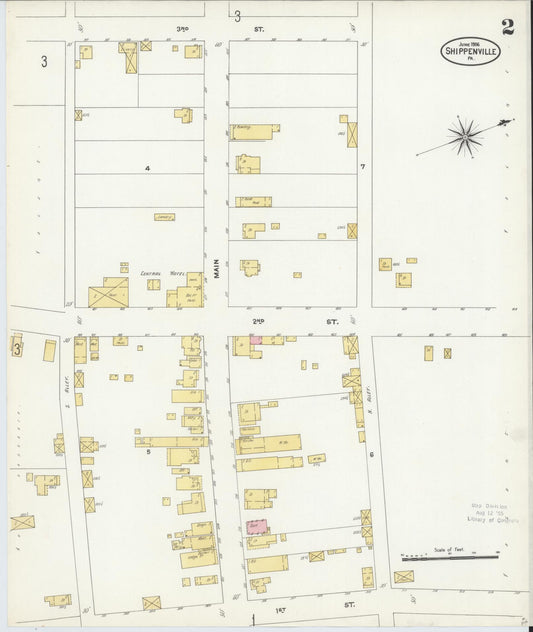 Sanborn Fire Insurance Map from Shippenville, Clarion County, Pennsylvania (1906), Sheet #0002 - Historic Sanborn Fire Insurance Map Print, vintage old map wall art, antique decor, genealogy gift, Pennsylvania Pennsylvania map