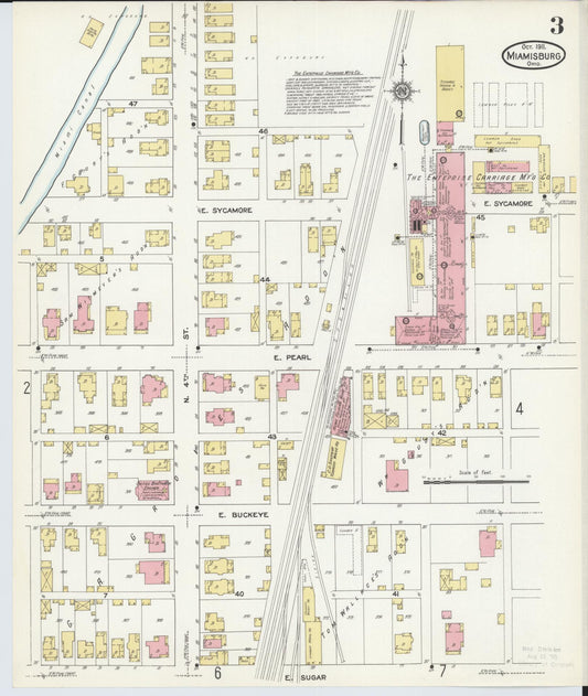 Sanborn Fire Insurance Map from Miamisburg, Montgomery County, Ohio (1911), Sheet #0003 - Historic Sanborn Fire Insurance Map Print, vintage old map wall art, antique decor, genealogy gift, Ohio Ohio map