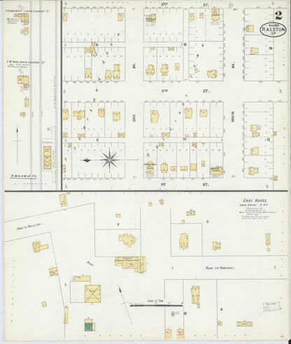 Sanborn Fire Insurance Map from Ralston, Pawnee County, Oklahoma (1903), Sheet #0002 - Complete Map Set gallery image, historic Sanborn map, vintage wall art, Oklahoma Oklahoma