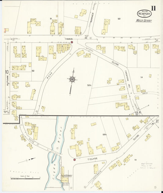 Sanborn Fire Insurance Map from Newport, Orleans County, Vermont (1913), Sheet #0011 - Historic Sanborn Fire Insurance Map Print, vintage old map wall art, antique decor, genealogy gift, Vermont Vermont map