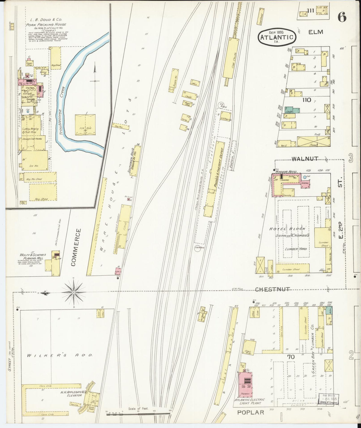 Sanborn Fire Insurance Map from Atlantic, Cass County, Iowa (1893), Sheet #0006 - Historic Sanborn Fire Insurance Map Print
