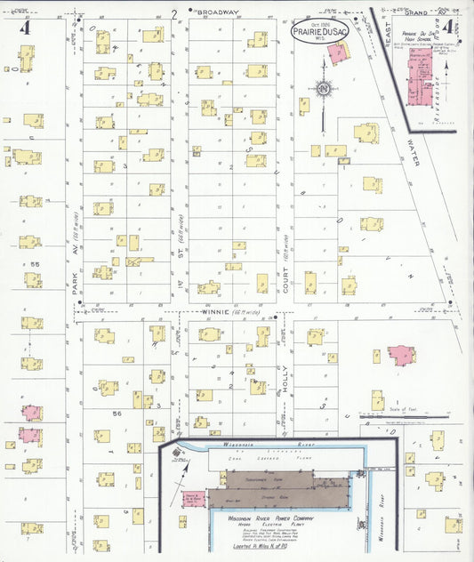 Sanborn Fire Insurance Map from Prairie du Sac, Sauk County, Wisconsin (1926), Sheet #0004 - Historic Sanborn Fire Insurance Map Print, vintage old map wall art, antique decor, genealogy gift, Wisconsin Wisconsin map
