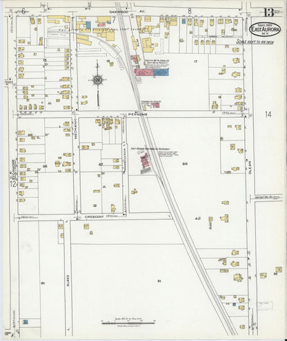 Sanborn Fire Insurance Map from East Aurora, Erie County, New York (1920), Sheet #0013 - Complete Map Set gallery image, historic Sanborn map, vintage wall art, New York New York