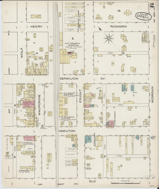 Sanborn Fire Insurance Map from Odell, Livingston County, Illinois (1885), Sheet #0002 - Historic Sanborn Fire Insurance Map Print, vintage old map wall art, antique decor, genealogy gift, Illinois Illinois map