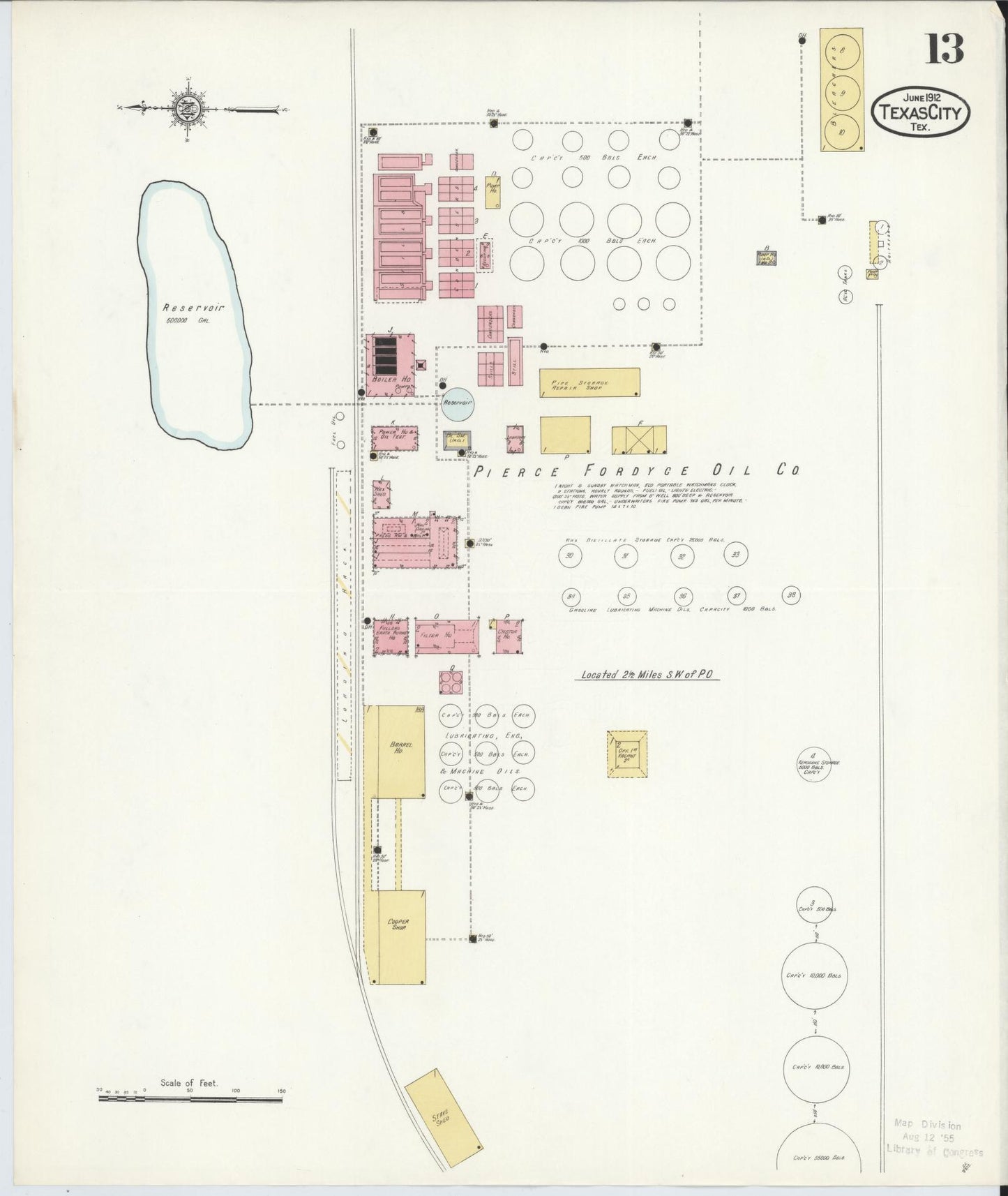 Sanborn Fire Insurance Map from Texas City, Galveston County, Texas (1912), Sheet #0013 - Complete Map Set gallery image, historic Sanborn map, vintage wall art, Texas Texas