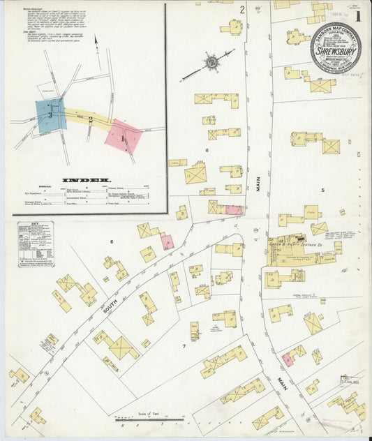 Sanborn Fire Insurance Map from Shrewsbury, Worcester County, Massachusetts. (1910) – Historic Sanborn Fire Insurance Map Print