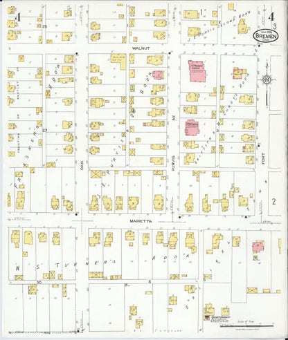Sanborn Fire Insurance Map from Bremen, Fairfield County, Ohio (1926), Sheet #0004 - Complete Map Set gallery image, historic Sanborn map, vintage wall art, Ohio Ohio
