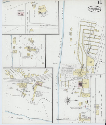 Sanborn Fire Insurance Map from Parkersburg, Wood County, West Virginia (1889), Sheet #0011 - Complete Map Set gallery image, historic Sanborn map, vintage wall art, West Virginia West Virginia