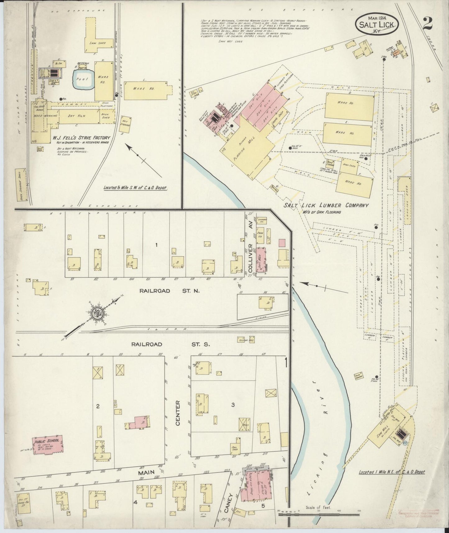 Sanborn Fire Insurance Map from Salt Lick, Bath County, Kentucky (1914), Sheet #0002 - Complete Map Set gallery image, historic Sanborn map, vintage wall art, Kentucky Kentucky