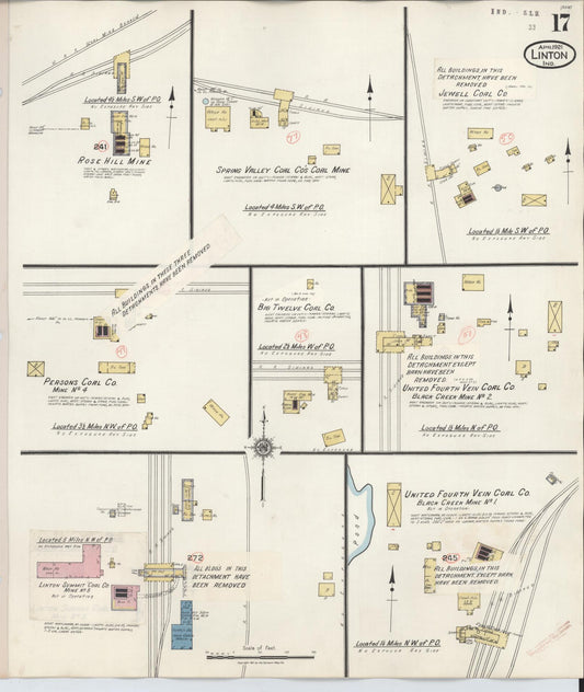 Sanborn Fire Insurance Map from Linton, Greene County, Indiana (1948), Sheet #0017 - Historic Sanborn Fire Insurance Map Print, vintage old map wall art, antique decor, genealogy gift, Indiana Indiana map
