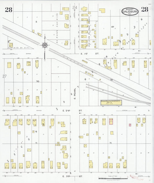 Sanborn Fire Insurance Map from Galesburg, Knox County, Illinois (1927), Sheet #0028 - Historic Sanborn Fire Insurance Map Print, vintage old map wall art, antique decor, genealogy gift, Illinois Illinois map