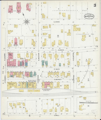 Sanborn Fire Insurance Map from Morrison, Whiteside County, Illinois (1903), Sheet #0003 - Complete Map Set gallery image, historic Sanborn map, vintage wall art, Illinois Illinois