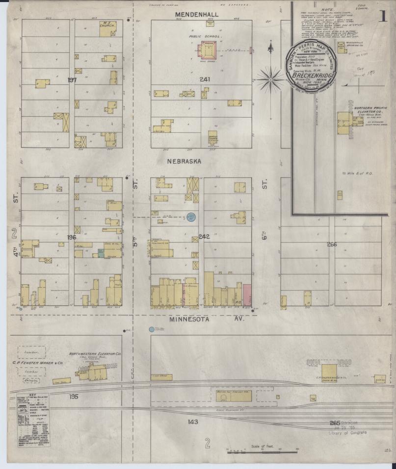 Sanborn Fire Insurance Map from Breckenridge, Wilkin County, Minnesota. (1892) – Map View