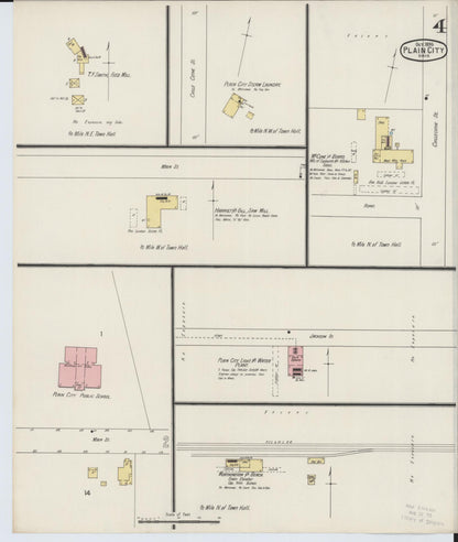 Sanborn Fire Insurance Map from Plain City, Madison And Union Counties, Ohio (1895), Sheet #0004 - Complete Map Set gallery image, historic Sanborn map, vintage wall art, Ohio Ohio