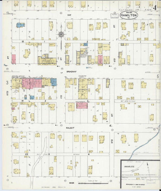 Sanborn Fire Insurance Map from Hamilton, Hancock County, Illinois (1912), Sheet #0004 - Historic Sanborn Fire Insurance Map Print, vintage old map wall art, antique decor, genealogy gift, Illinois Illinois map