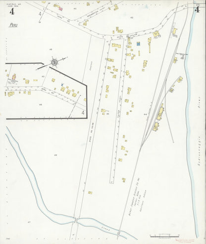 Sanborn Fire Insurance Map from Dixfield, Oxford County, Maine (1934), Sheet #0004 - Complete Map Set gallery image, historic Sanborn map, vintage wall art, Maine Maine