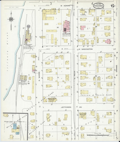 Sanborn Fire Insurance Map from Havana, Mason County, Illinois (1914), Sheet #0006 - Historic Sanborn Fire Insurance Map Print, vintage old map wall art, antique decor, genealogy gift, Illinois Illinois map