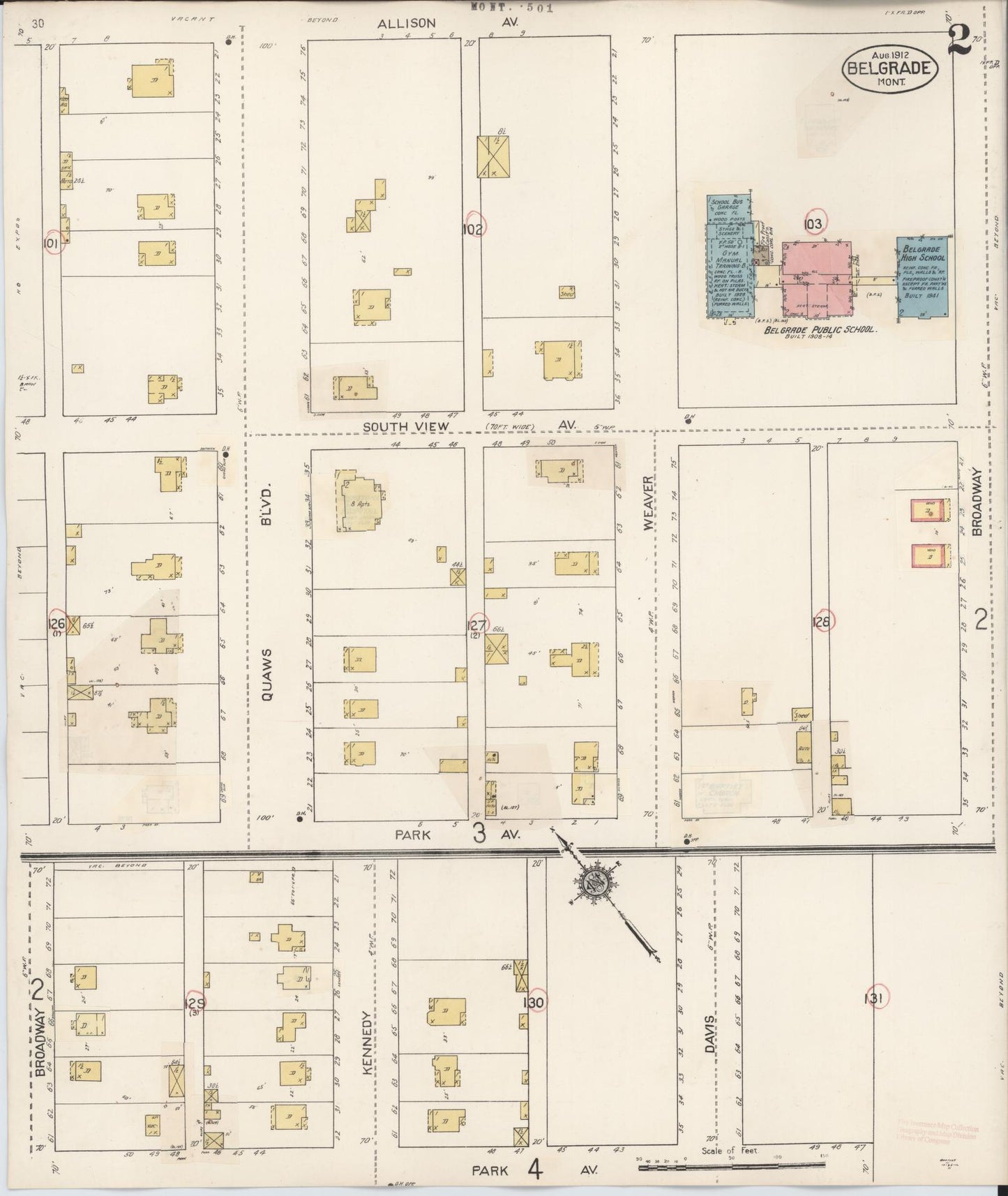 Sanborn Fire Insurance Map from Belgrade, Gallatin County, Montana (1941), Sheet #0002 - Complete Map Set gallery image, historic Sanborn map, vintage wall art, Montana Montana