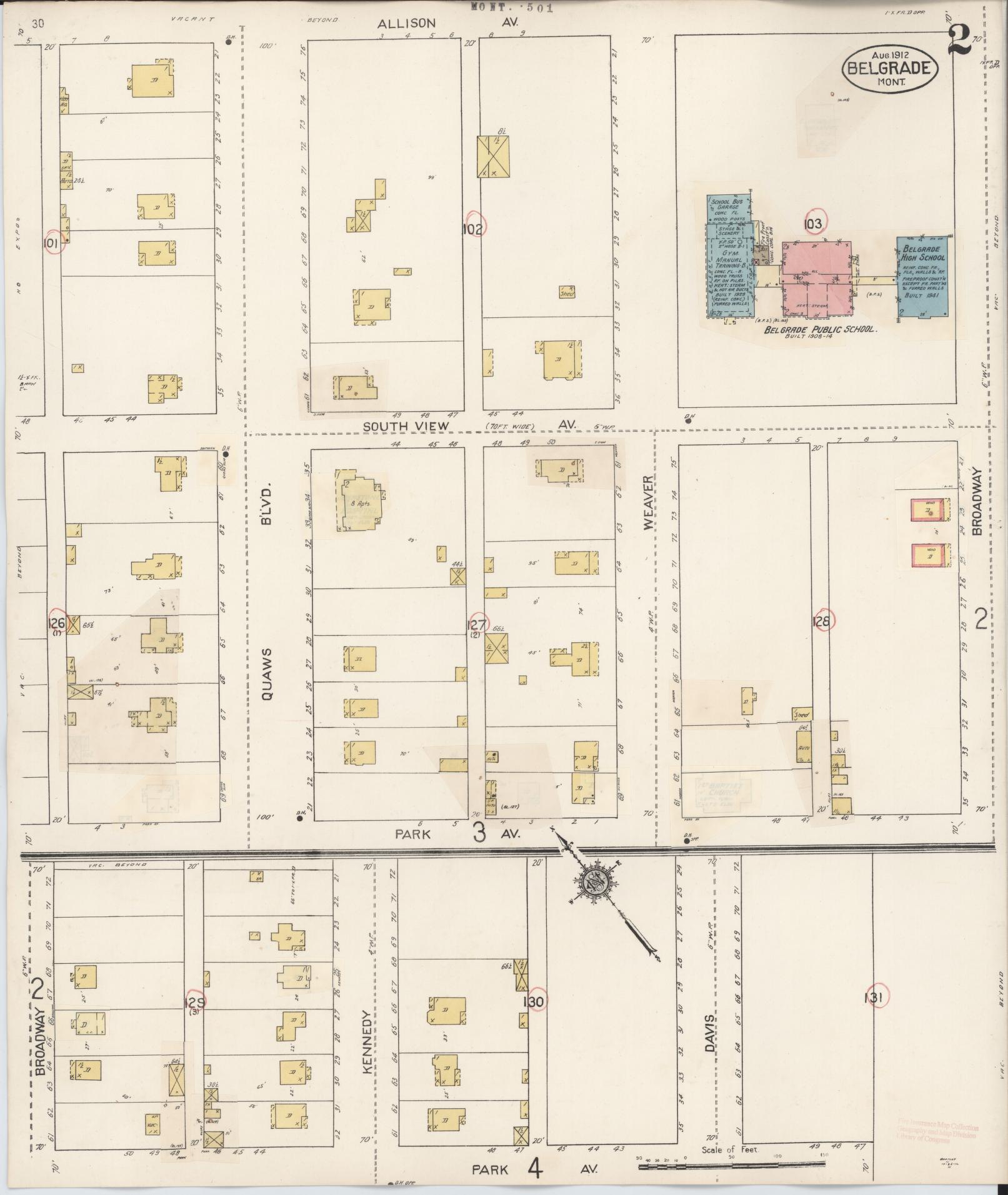 Sanborn Fire Insurance Map from Belgrade, Gallatin County, Montana (1941), Sheet #0002 - Complete Map Set gallery image, historic Sanborn map, vintage wall art, Montana Montana