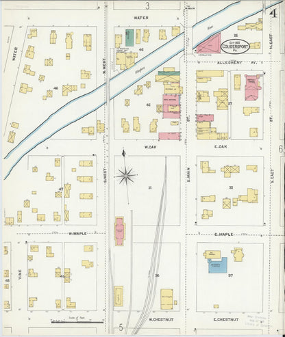 Sanborn Fire Insurance Map from Coudersport, Potter County, Pennsylvania (1903), Sheet #0004 - Complete Map Set gallery image, historic Sanborn map, vintage wall art, Pennsylvania Pennsylvania