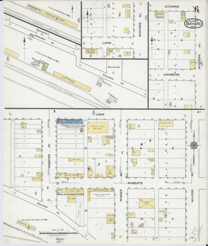 Sanborn Fire Insurance Map from Bayard, Morrill County, Nebraska (1920), Sheet #0006 - Complete Map Set gallery image, historic Sanborn map, vintage wall art, Nebraska Nebraska