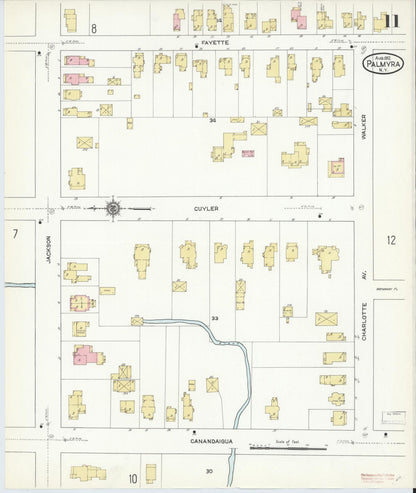 Sanborn Fire Insurance Map from Palmyra, Wayne County, New York (1912), Sheet #0011 - Complete Map Set gallery image, historic Sanborn map, vintage wall art, New York New York