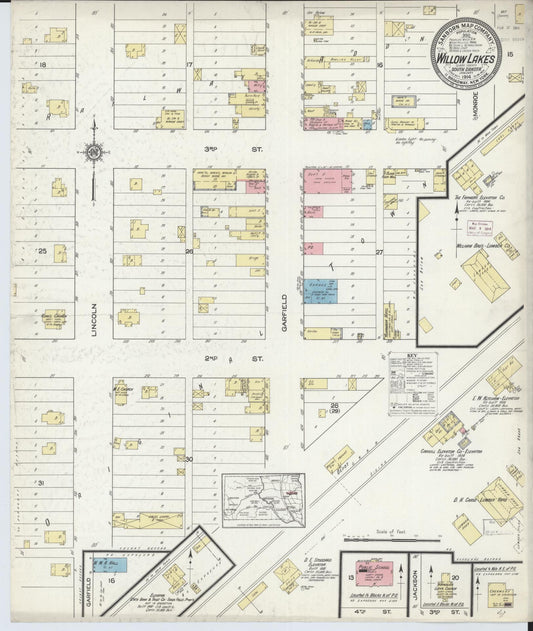 Sanborn Fire Insurance Map from Willow Lake, Clark County, South Dakota. (1914) – Historic Sanborn Fire Insurance Map Print