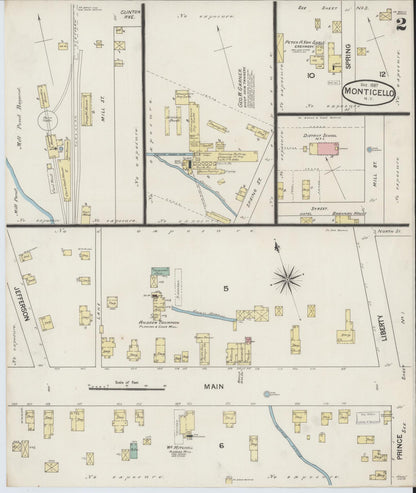 Sanborn Fire Insurance Map from Monticello, Sullivan County, New York (1887), Sheet #0002 - Complete Map Set gallery image, historic Sanborn map, vintage wall art, New York New York