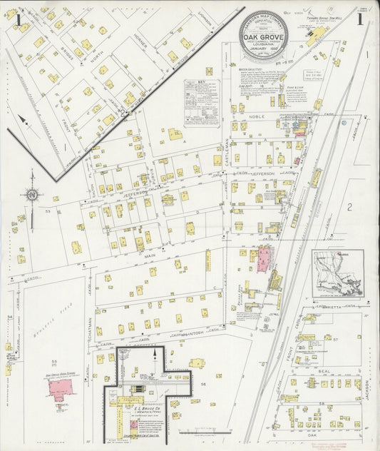 Sanborn Fire Insurance Map from Oak Grove, West Carroll Parish, Louisiana. (1930) – Historic Sanborn Fire Insurance Map Print