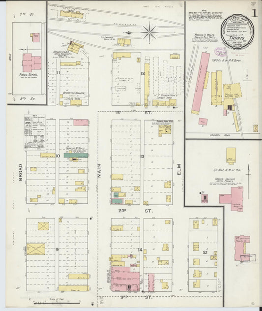 Sanborn Fire Insurance Map from Tarkio, Atchison County, Missouri (1894), Sheet #0001 - Historic Sanborn Fire Insurance Map Print, vintage old map wall art, antique decor, genealogy gift, Missouri Missouri map