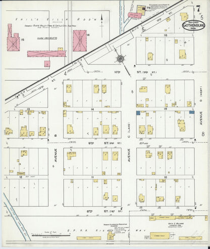 Sanborn Fire Insurance Map from Gothenburg, Dawson County, Nebraska (1920), Sheet #0007 - Complete Map Set gallery image, historic Sanborn map, vintage wall art, Nebraska Nebraska