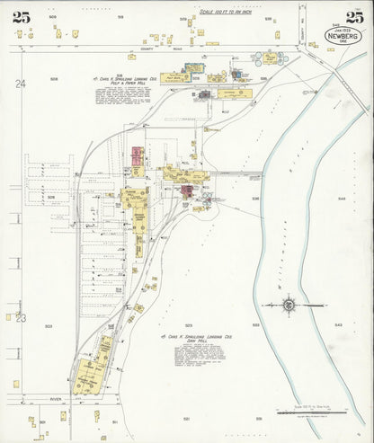 Sanborn Fire Insurance Map from Newberg, Yamhill County, Oregon (1929), Sheet #0025 - Complete Map Set gallery image, historic Sanborn map, vintage wall art, Oregon Oregon