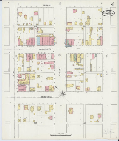 Sanborn Fire Insurance Map from New Ulm, Brown County, Minnesota (1894), Sheet #0004 - Complete Map Set gallery image, historic Sanborn map, vintage wall art, Minnesota Minnesota