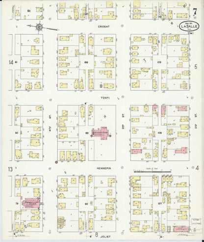 Sanborn Fire Insurance Map from La Salle, La Salle County, Illinois (1911), Sheet #0007 - Historic Sanborn Fire Insurance Map Print, vintage old map wall art, antique decor, genealogy gift, Illinois Illinois map