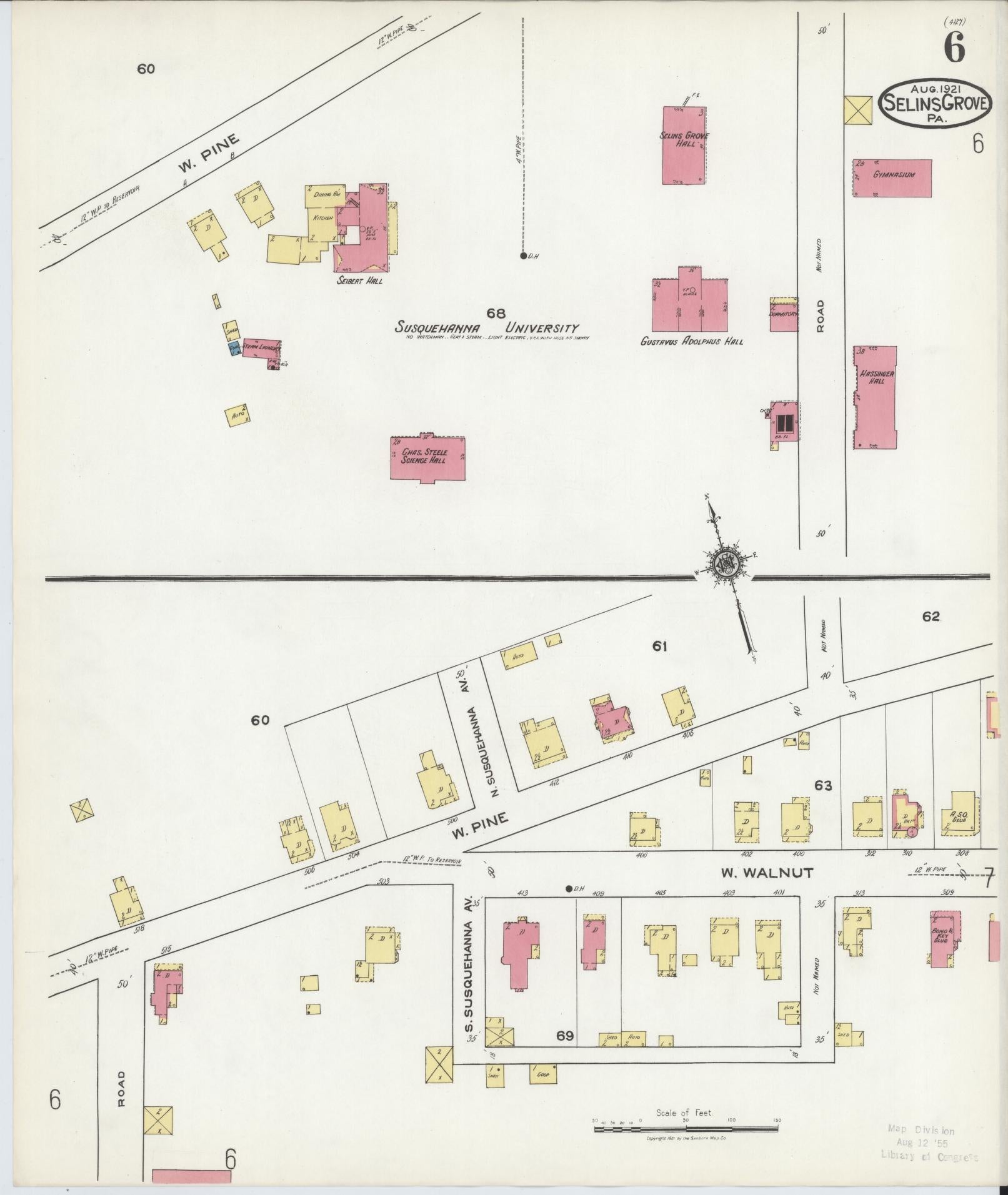 Sanborn Fire Insurance Map from Selins Grove, Snyder County, Pennsylvania (1921), Sheet #0006 - Complete Map Set gallery image, historic Sanborn map, vintage wall art, Pennsylvania Pennsylvania