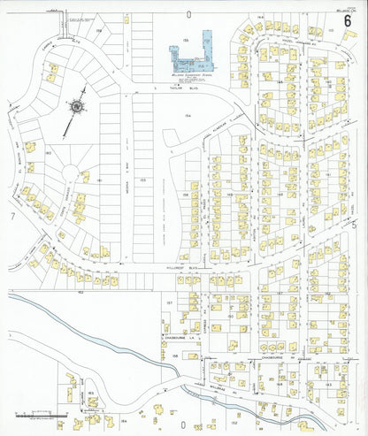 Sanborn Fire Insurance Map from Millbrae, San Mateo County, California (1949), Sheet #0006 - Complete Map Set gallery image, historic Sanborn map, vintage wall art, California California
